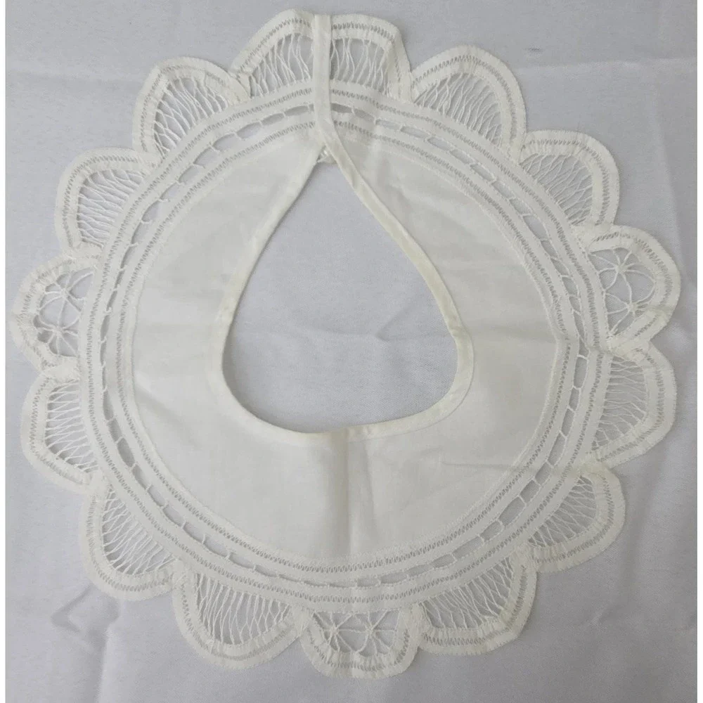 Vintage White Lace Detachable Collar Cottagecore Victorian Battenburg Handmade